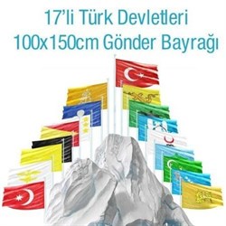 17'li Eski Türk Devlet Bayrakları 100x150cm.